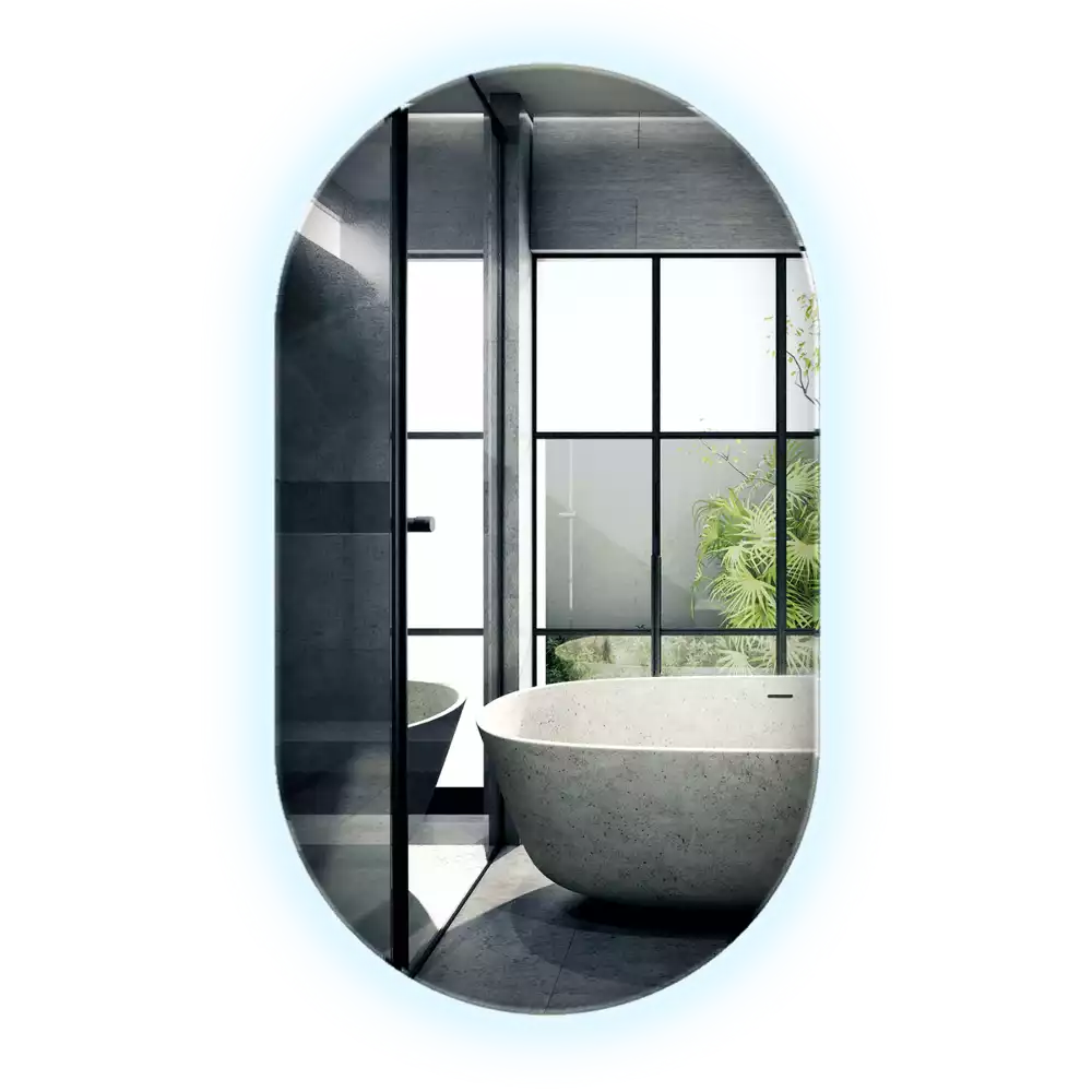 Zrcadlo oválné s led podsvícením dekorativní závěsné