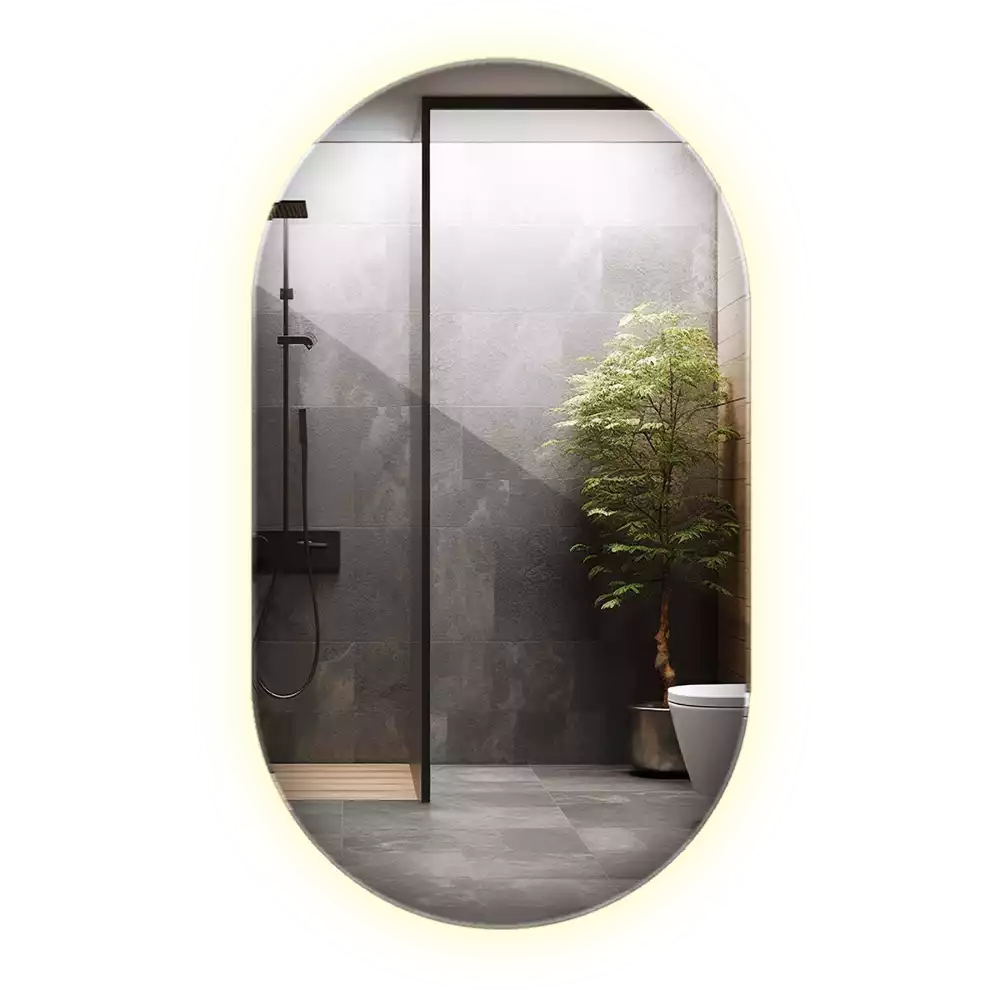 Zrcadlo oválné s led podsvícením dekorativní závěsné