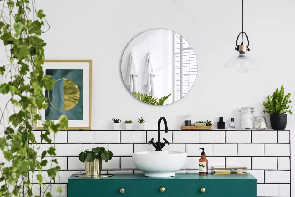 Kulaté zrcadlo nástěnné bez rámu