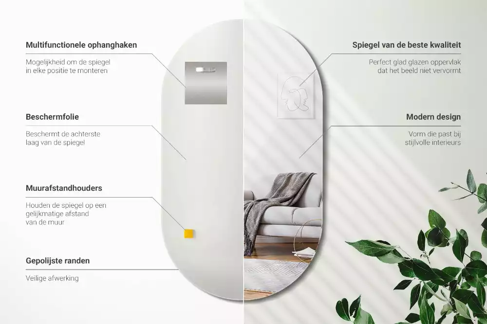 Oválné zrcadlo klasické zavěšení