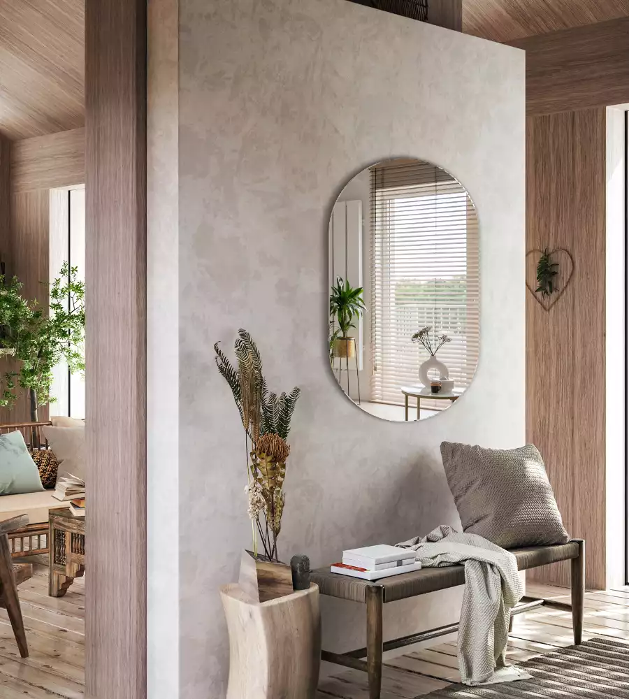 Oválné zrcadlo klasické zavěšení