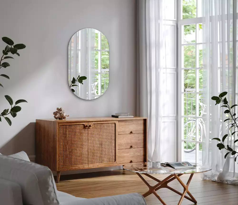 Oválné zrcadlo klasické zavěšení