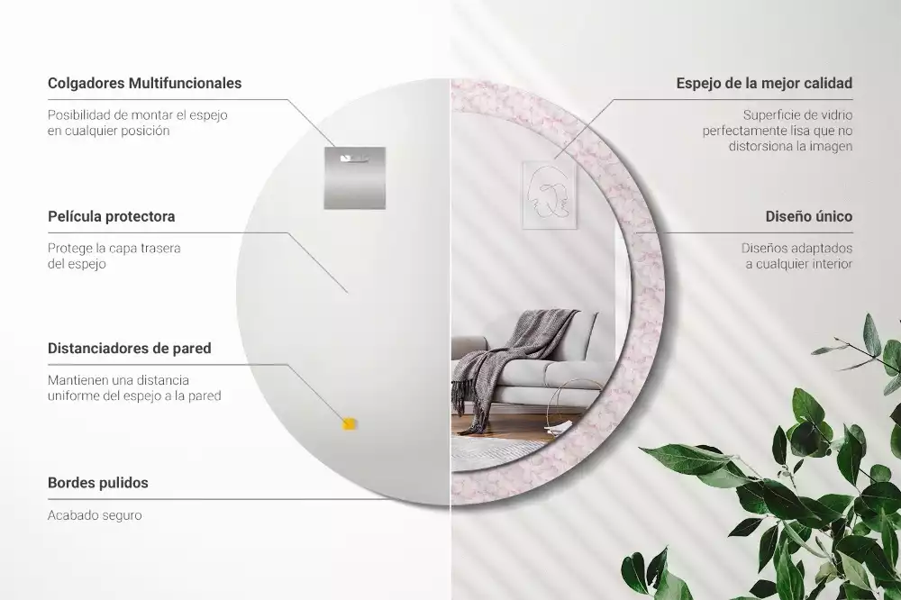 Kulaté dekorační zrcadlo Okvětní lístky