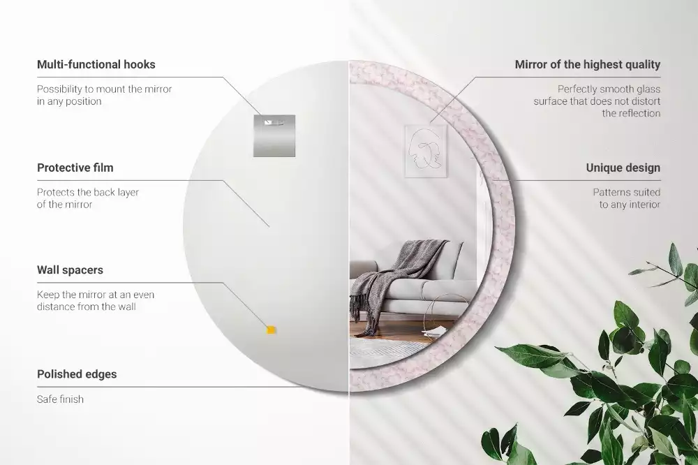 Kulaté dekorační zrcadlo Okvětní lístky