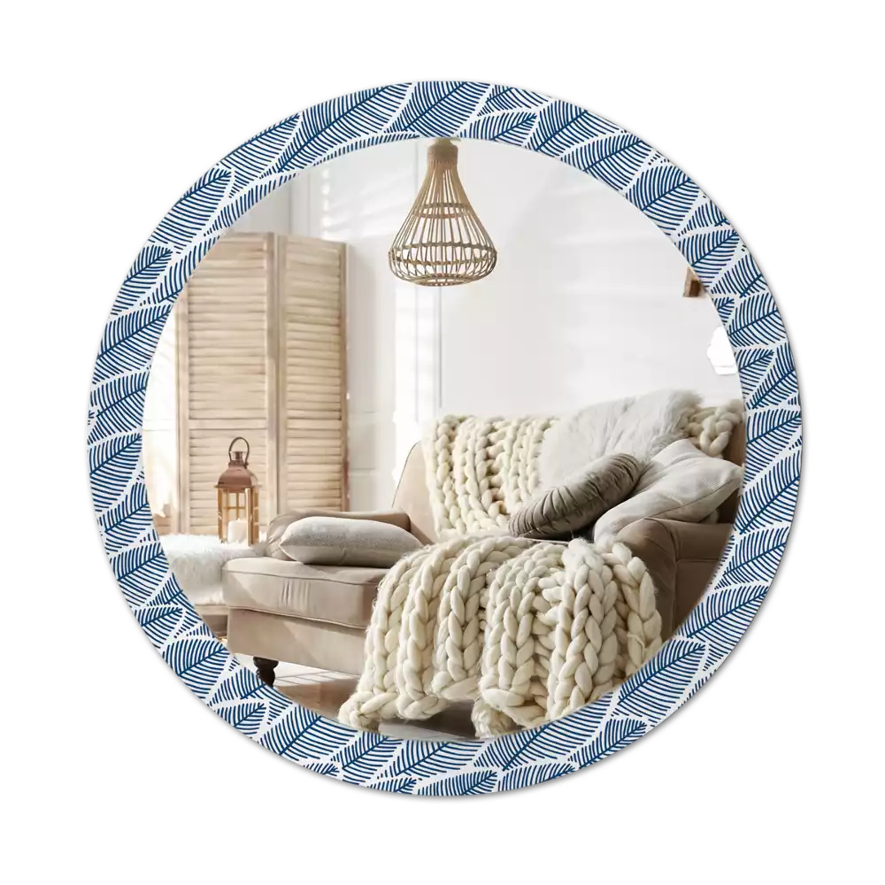 Kulaté dekorační zrcadlo Listy