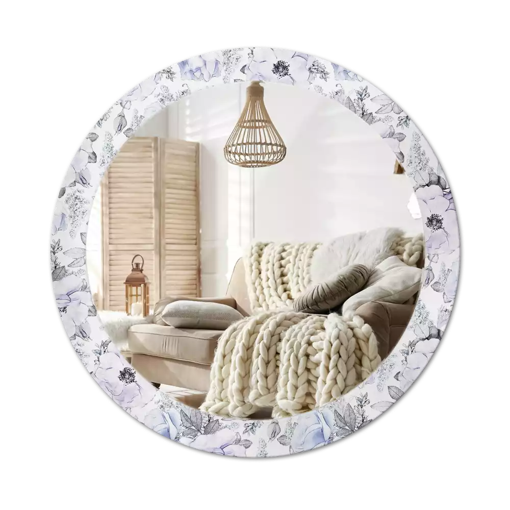 Kulaté dekorační zrcadlo na zeď Modré růže