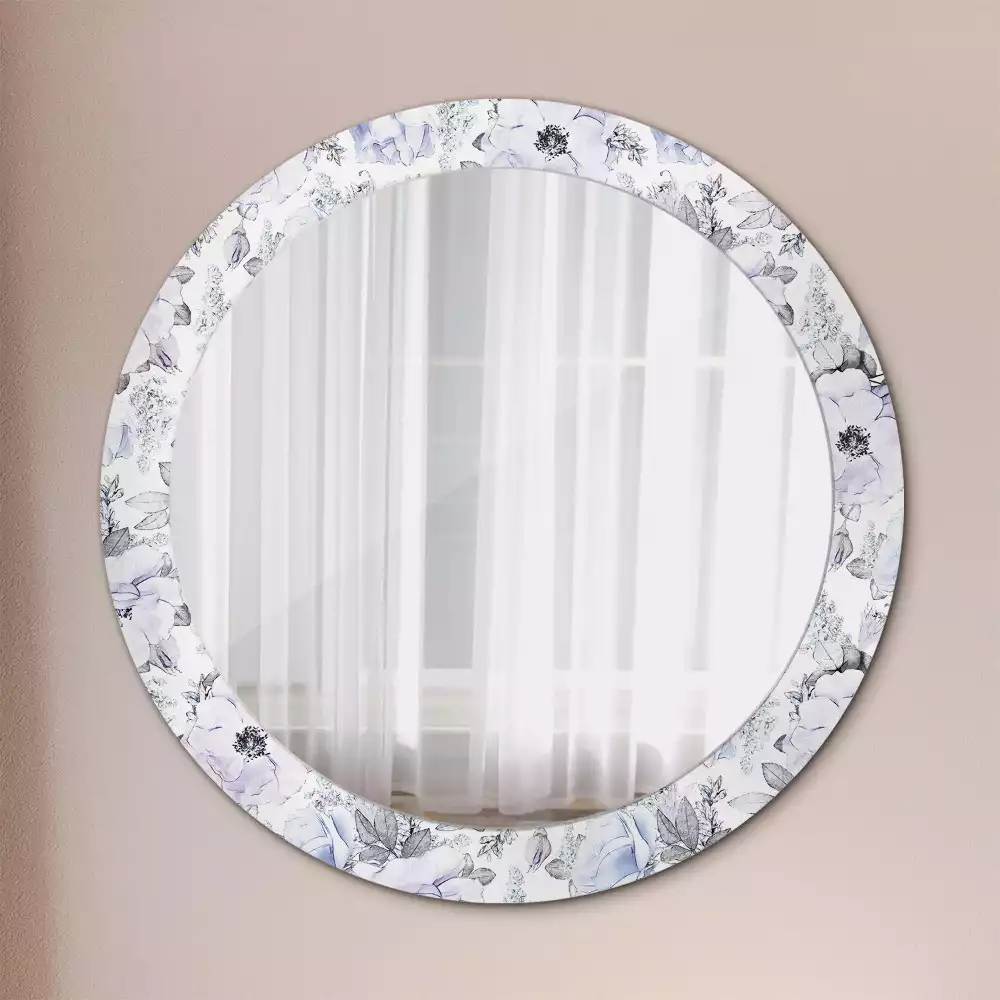 Kulaté dekorační zrcadlo na zeď Modré růže