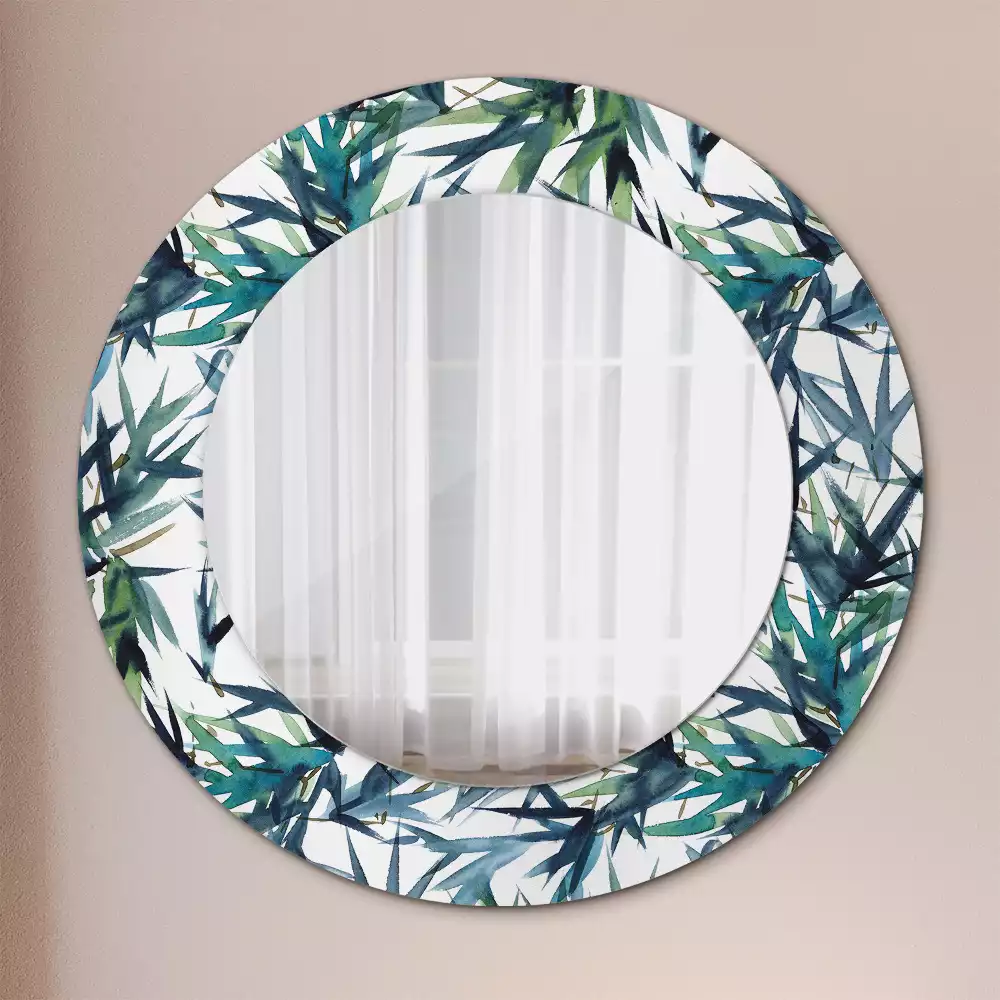 Kulaté dekorační zrcadlo na zeď Modré palmy