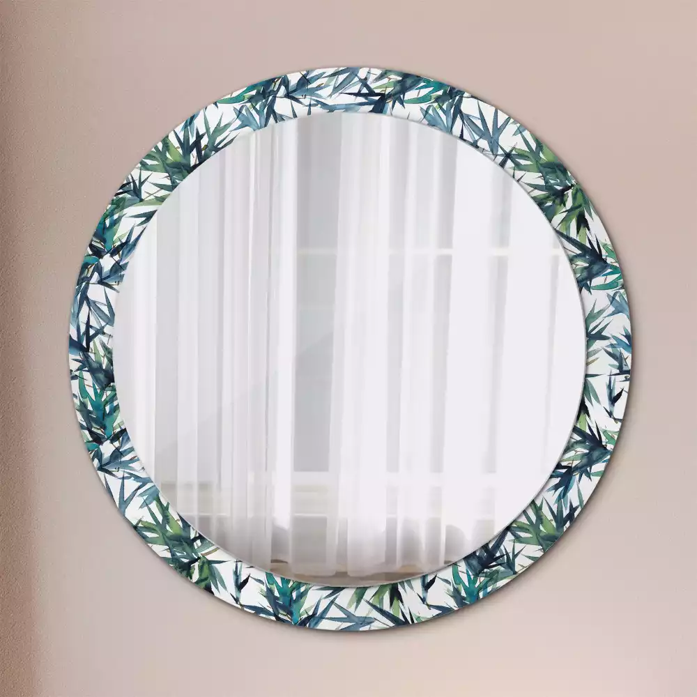 Kulaté dekorační zrcadlo na zeď Modré palmy