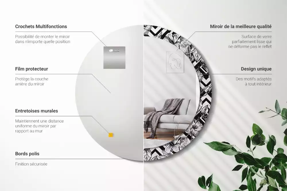 Kulaté dekorační zrcadlo Kolibříci