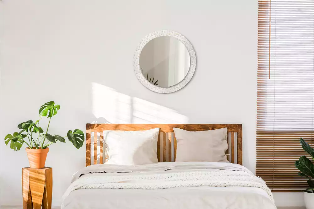 Kulaté dekorační zrcadlo Ptačí peří