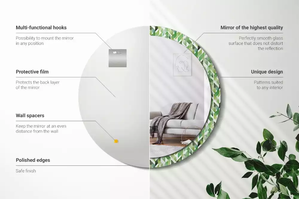 Kulaté dekorační zrcadlo Rybí kost