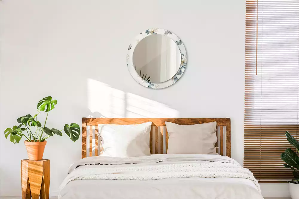 Kulaté dekorační zrcadlo Čínští ptáci