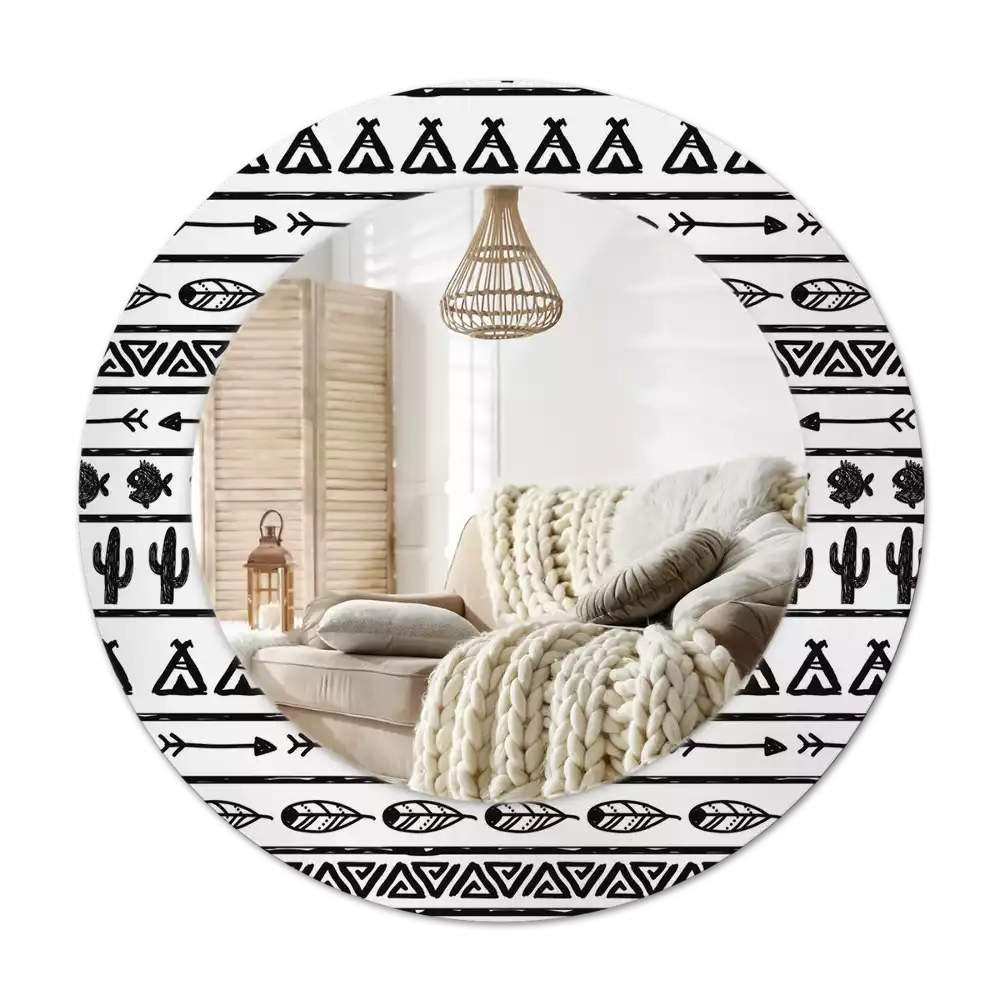 Kulaté dekorační zrcadlo Boho minimalistické