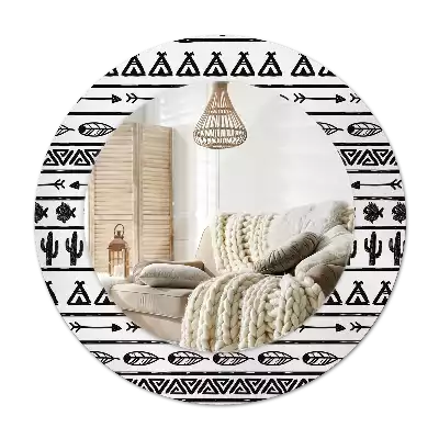 Kulaté dekorační zrcadlo Boho minimalistické