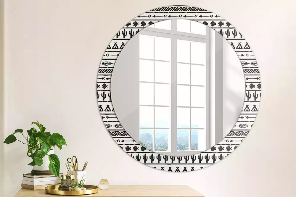 Kulaté dekorační zrcadlo Boho minimalistické