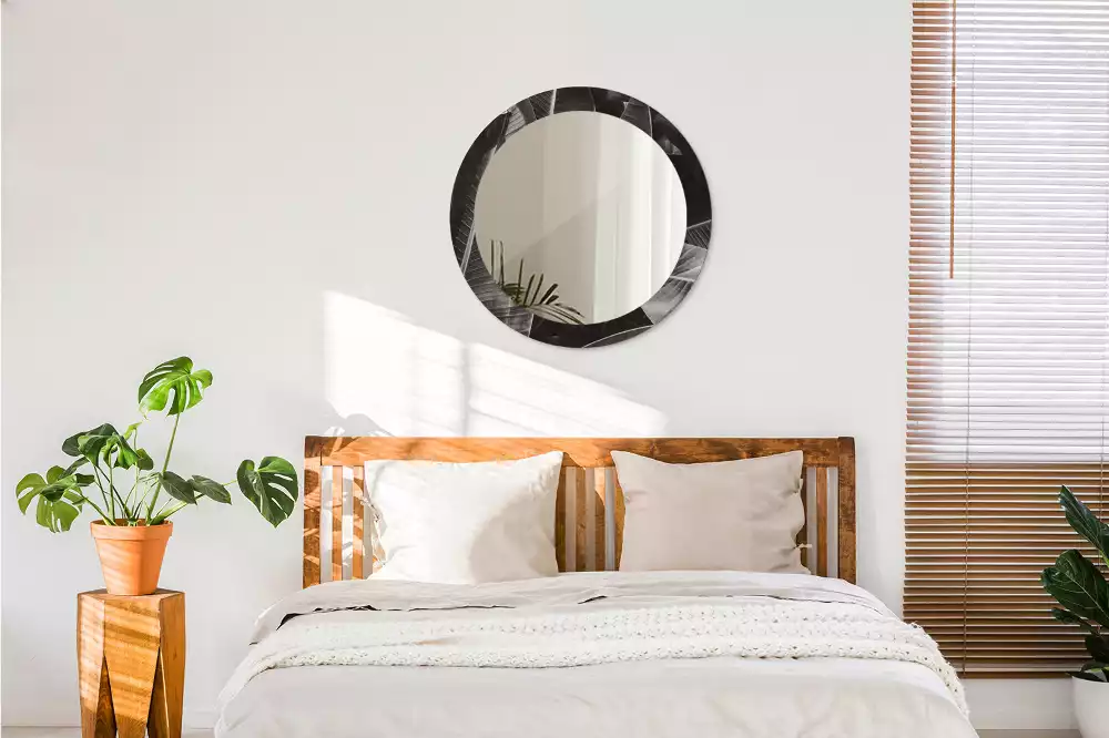 Kulaté dekorační zrcadlo Tropické palmy