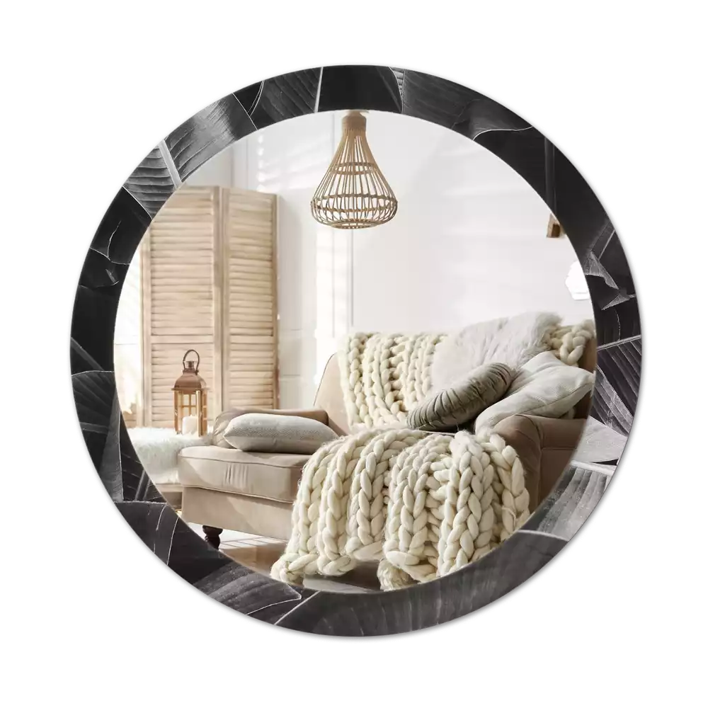 Kulaté dekorační zrcadlo Tropické palmy