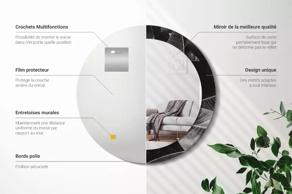 Kulaté dekorační zrcadlo Tropické palmy