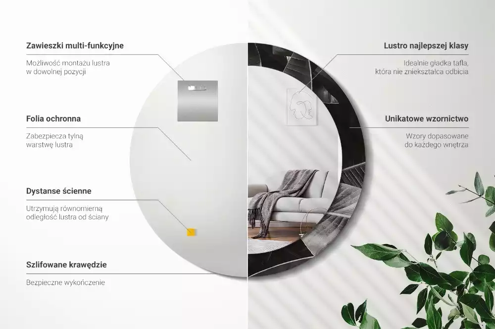 Kulaté dekorační zrcadlo Tropické palmy