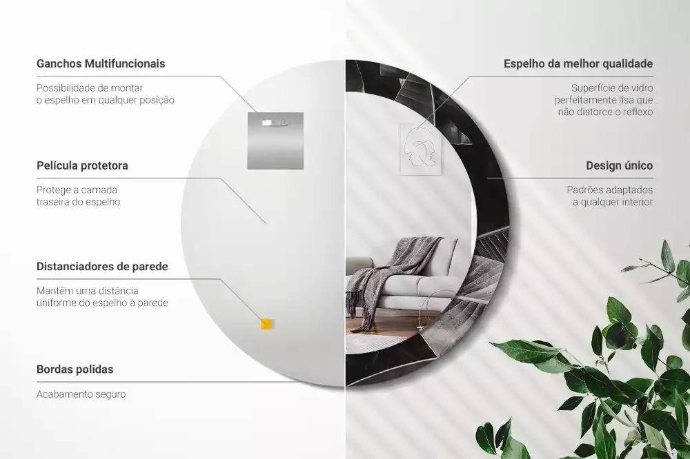 Kulaté dekorační zrcadlo Tropické palmy