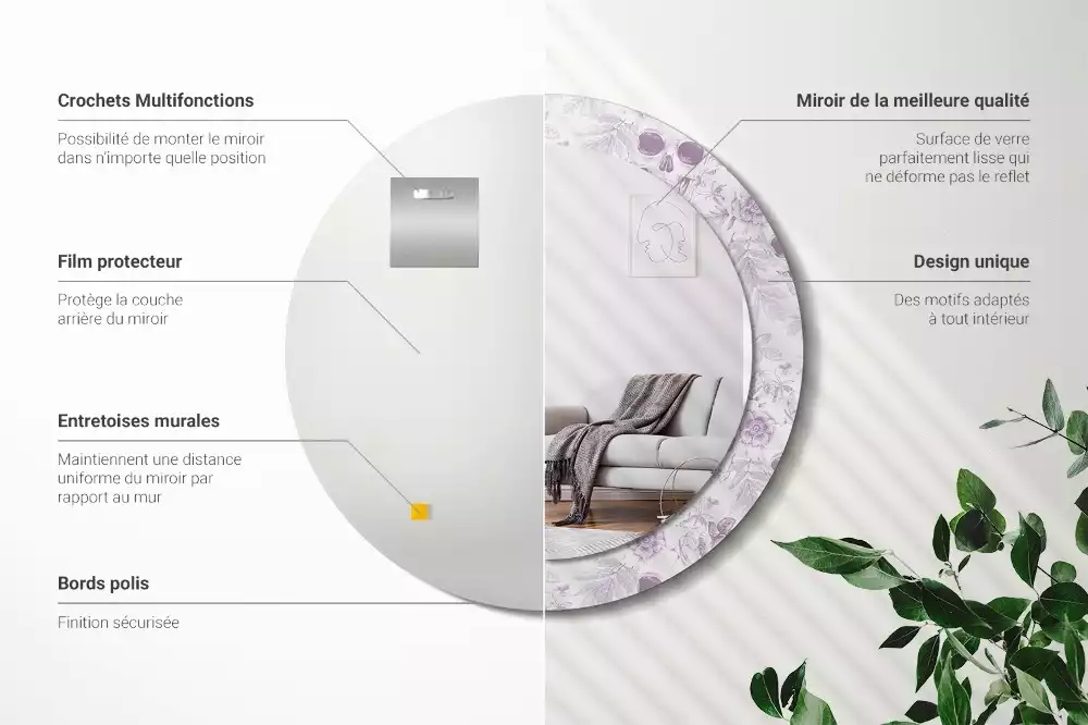 Kulaté dekorační zrcadlo Lebky