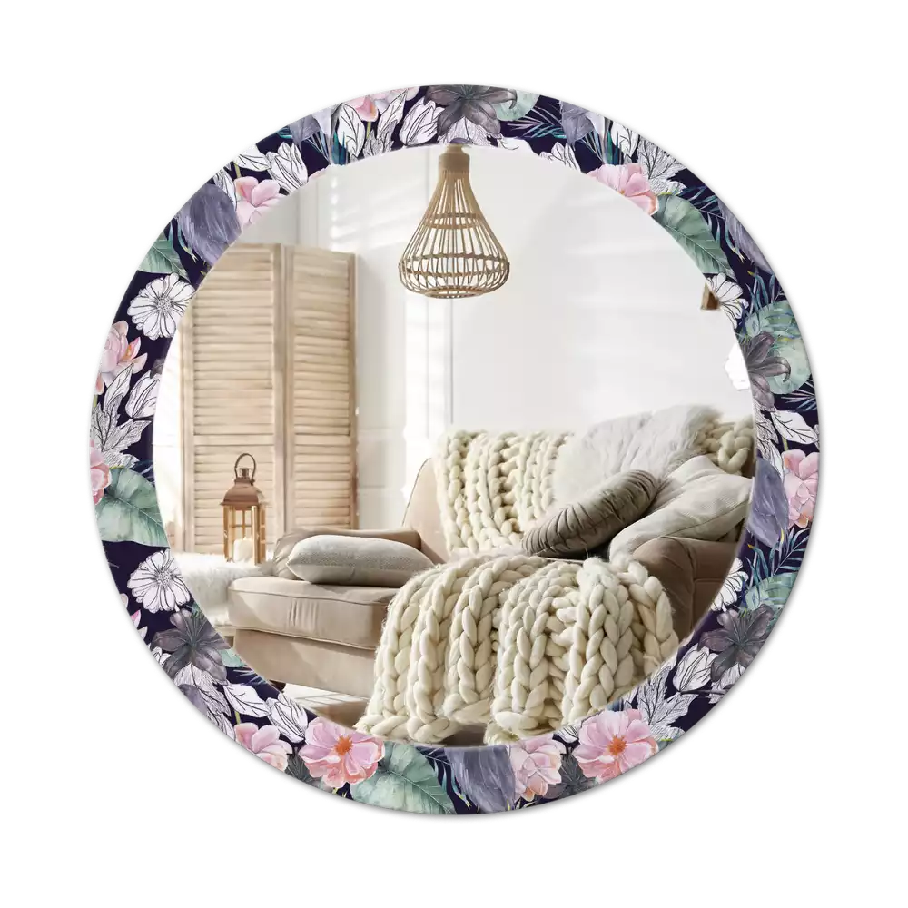 Kulaté dekorační zrcadlo Volavky ptáci