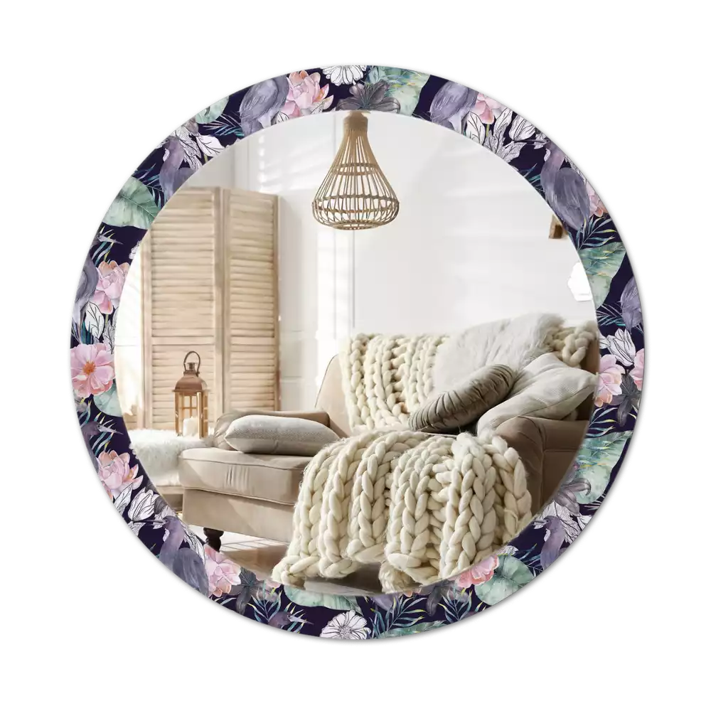 Kulaté dekorační zrcadlo Volavky ptáci