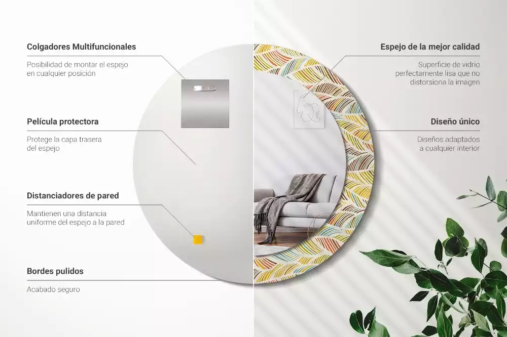 Kulaté dekorační zrcadlo na zeď Abstraktní