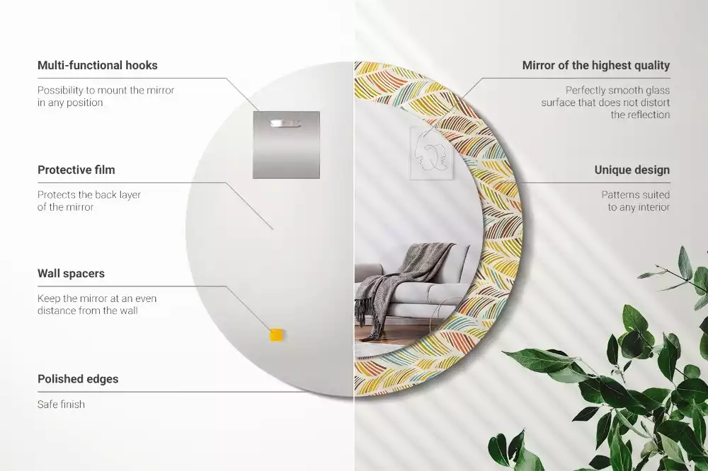 Kulaté dekorační zrcadlo na zeď Abstraktní