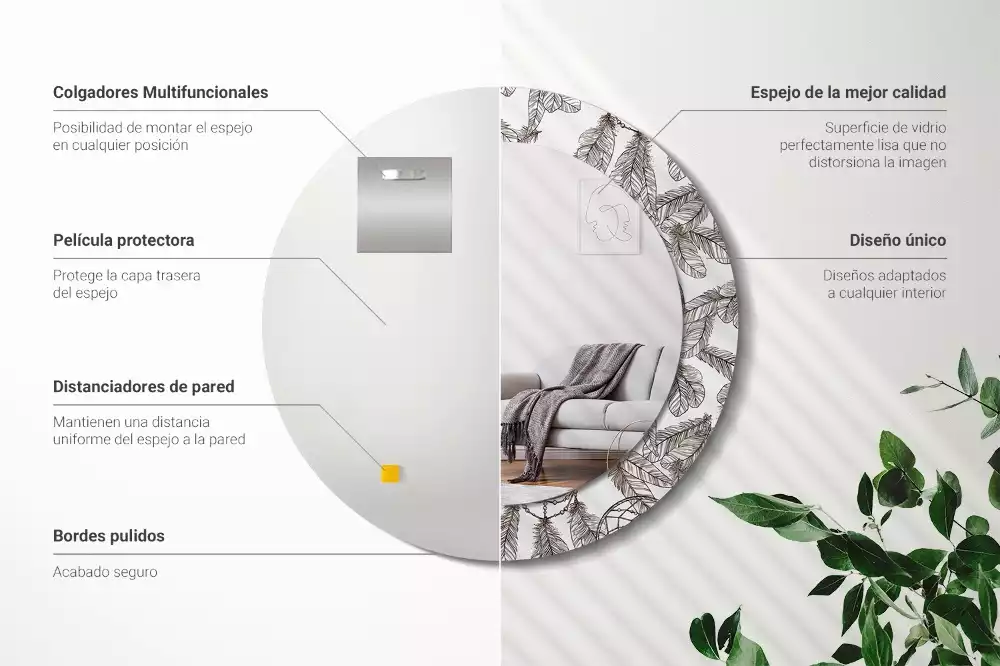 Kulaté dekorační zrcadlo na zeď Lapač snů