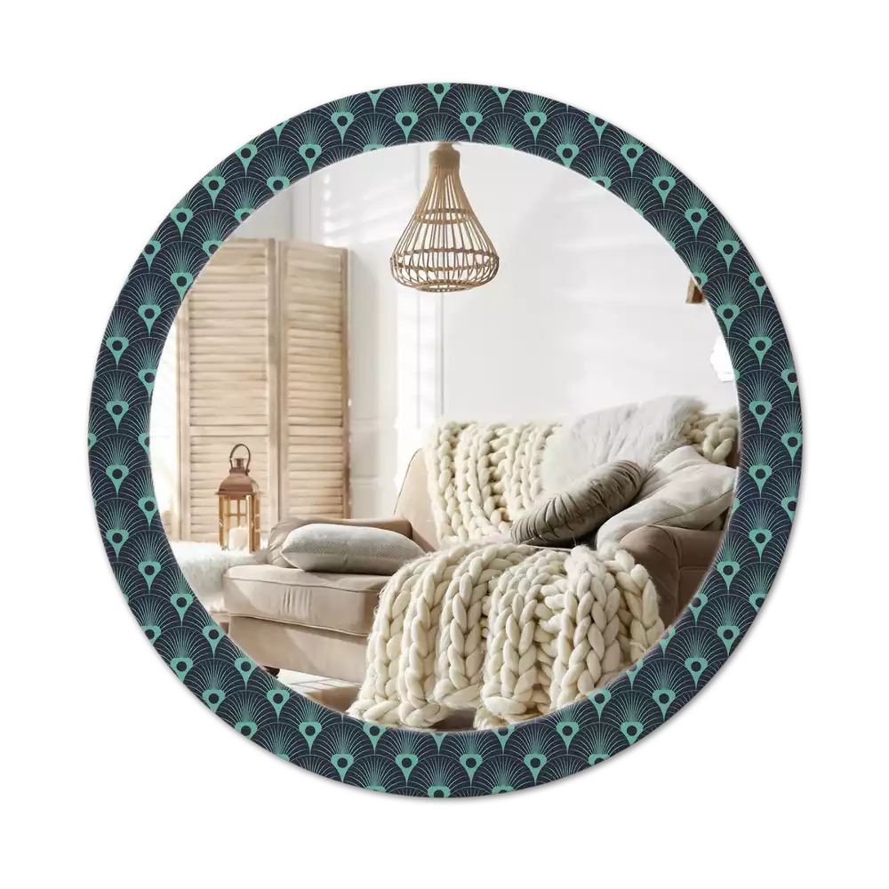 Kulaté dekorační zrcadlo na zeď květinový vzor