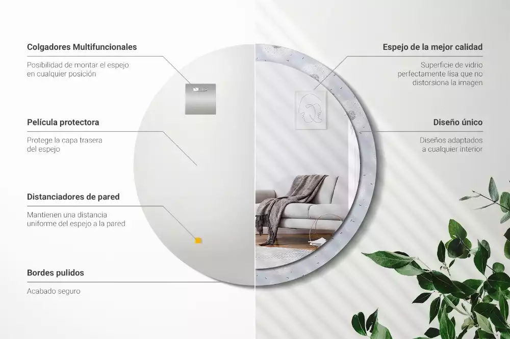 Kulaté dekorační zrcadlo na zeď Pampelišky