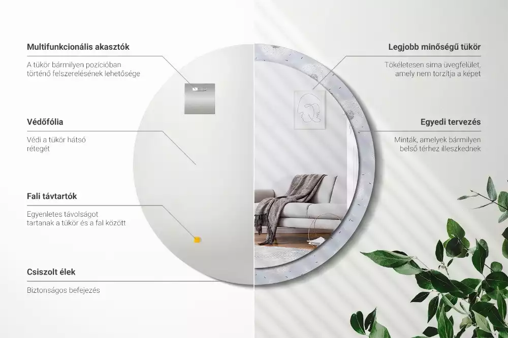 Kulaté dekorační zrcadlo na zeď Pampelišky