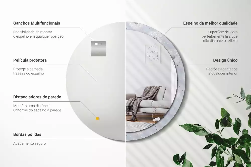 Kulaté dekorační zrcadlo na zeď Pampelišky