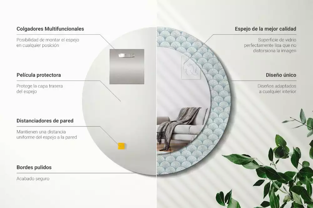 Kulaté dekorační zrcadlo na zeď Retro vintage vzor