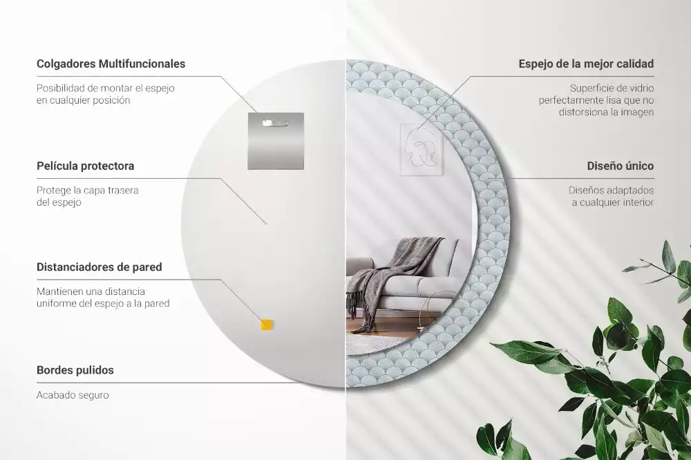 Kulaté dekorační zrcadlo na zeď Retro vintage vzor