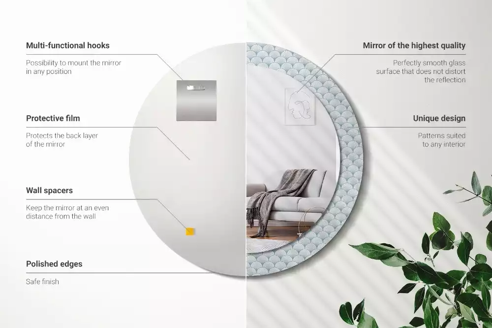 Kulaté dekorační zrcadlo na zeď Retro vintage vzor