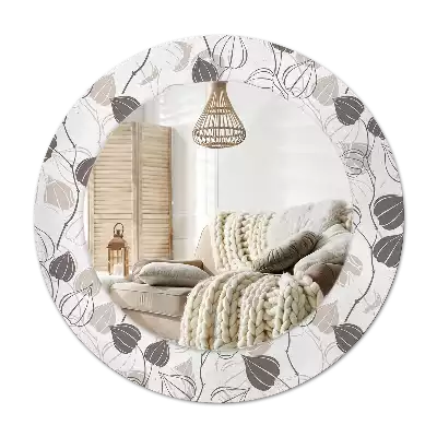 Kulaté dekorační zrcadlo na zeď Abstraktní květinové