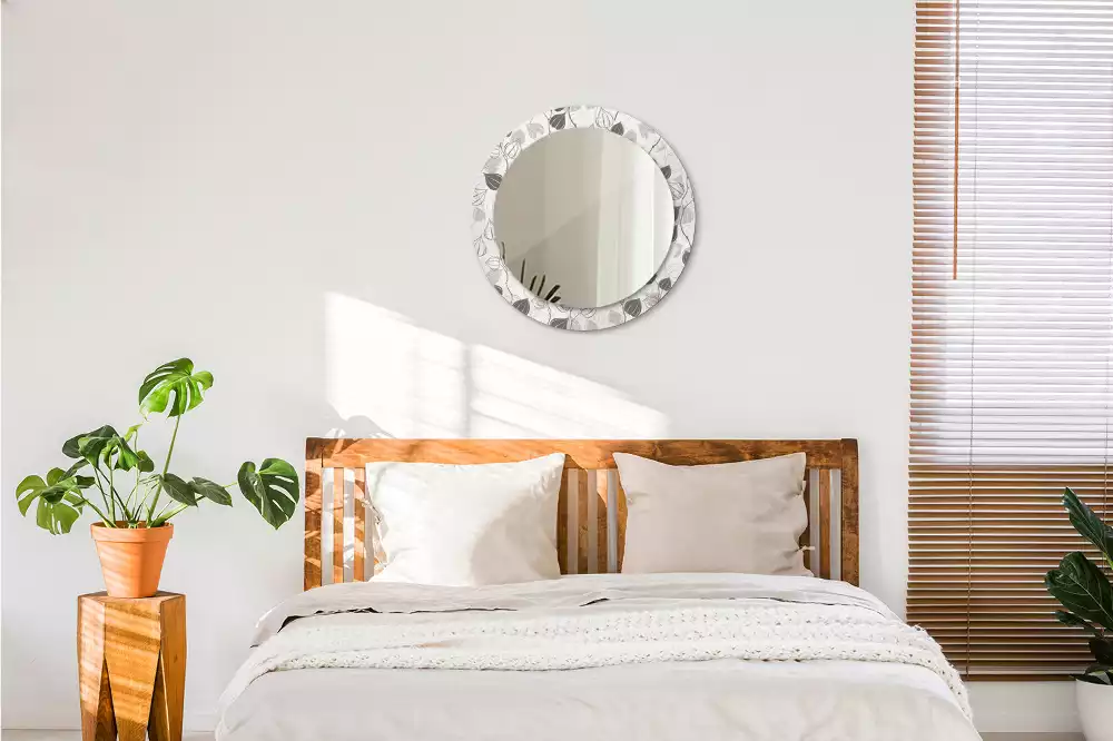 Kulaté dekorační zrcadlo na zeď Abstraktní květinové