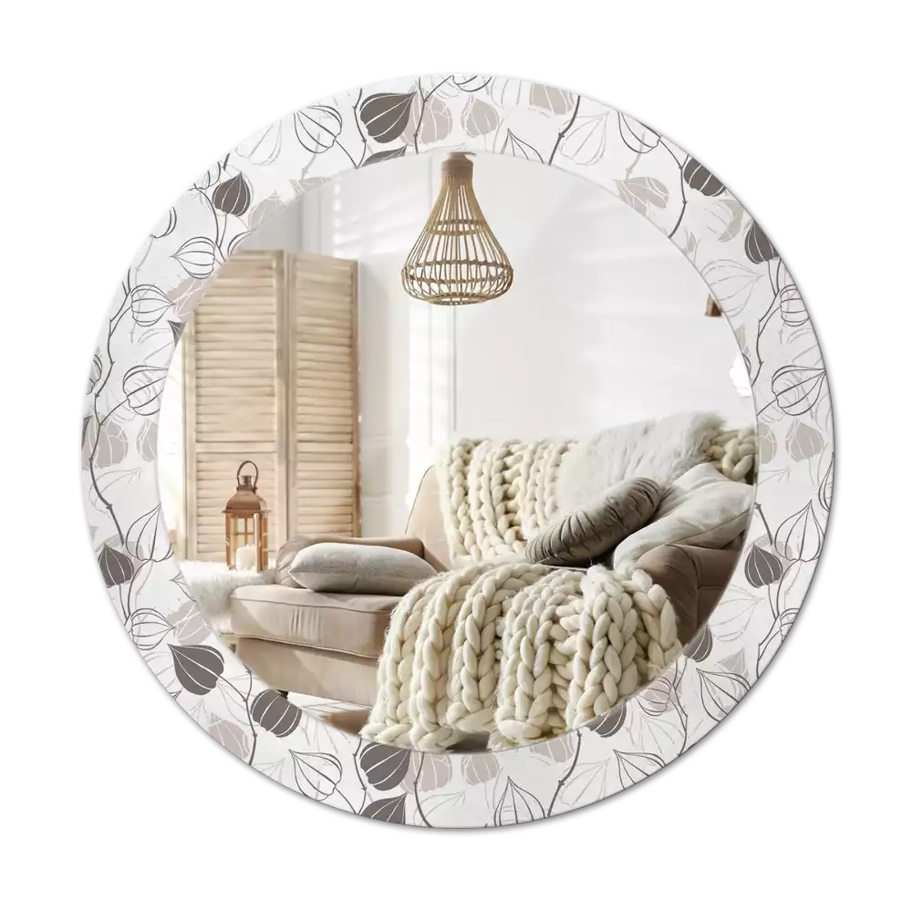 Kulaté dekorační zrcadlo na zeď Abstraktní květinové