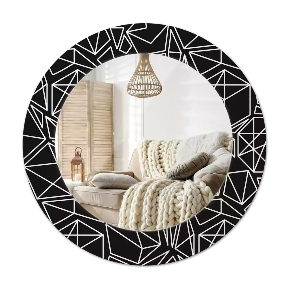 Kulaté dekorační zrcadlo na zeď Geometrický vzor