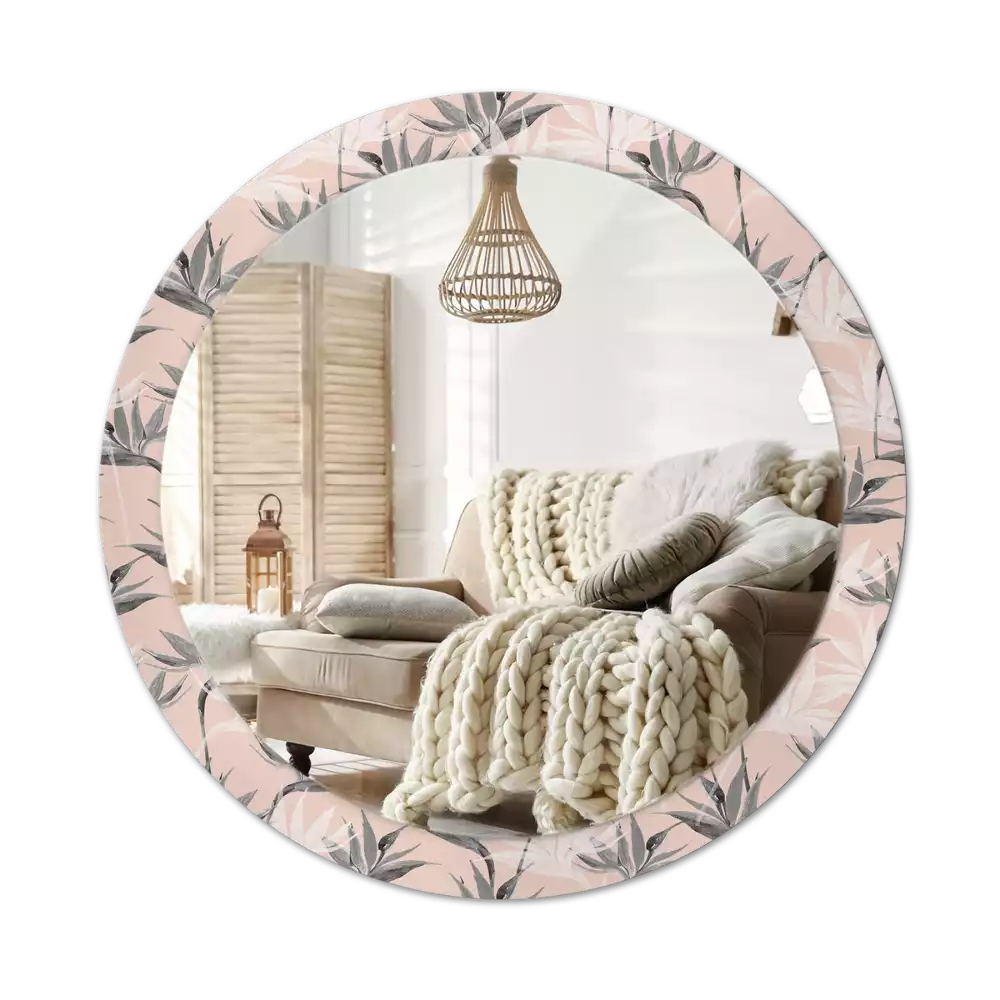 Kulaté dekorační zrcadlo na zeď Strelitzia