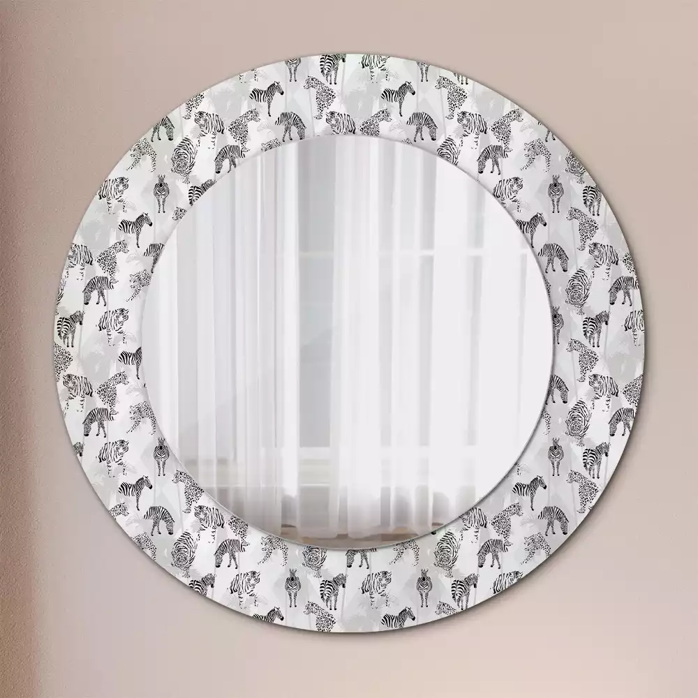 Kulaté dekorační zrcadlo Tropický tygr