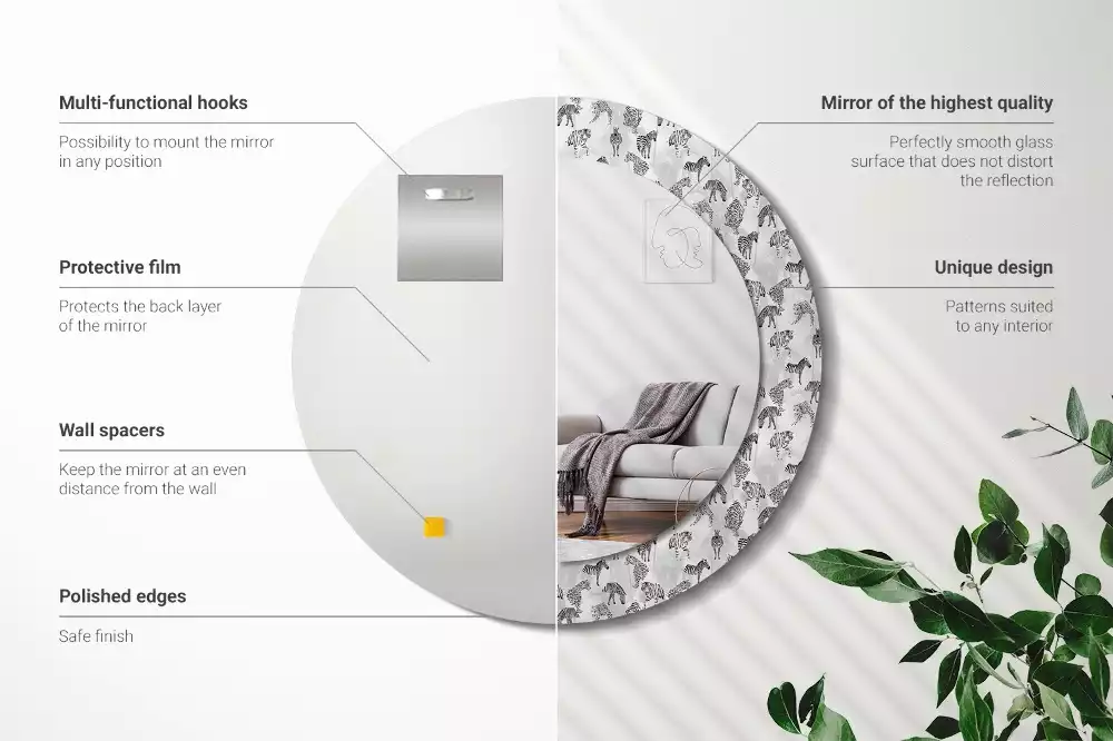 Kulaté dekorační zrcadlo Tropický tygr