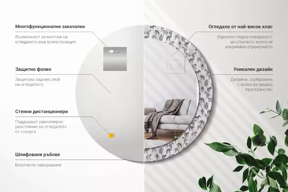 Kulaté dekorační zrcadlo Tropický tygr