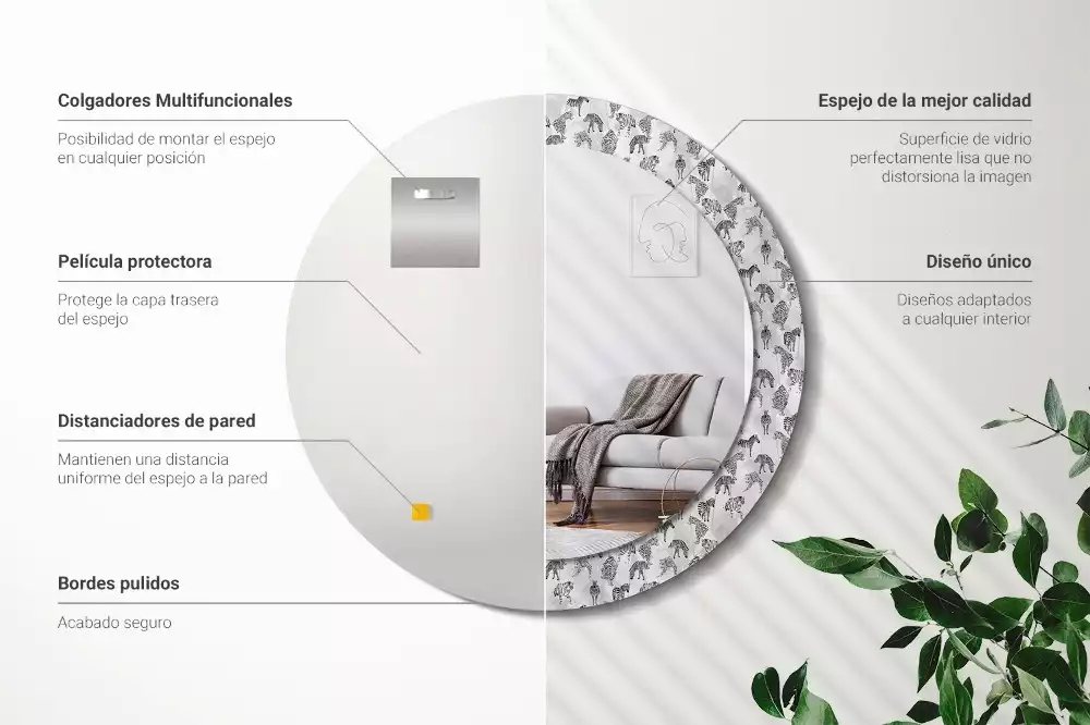 Kulaté dekorační zrcadlo Tropický tygr