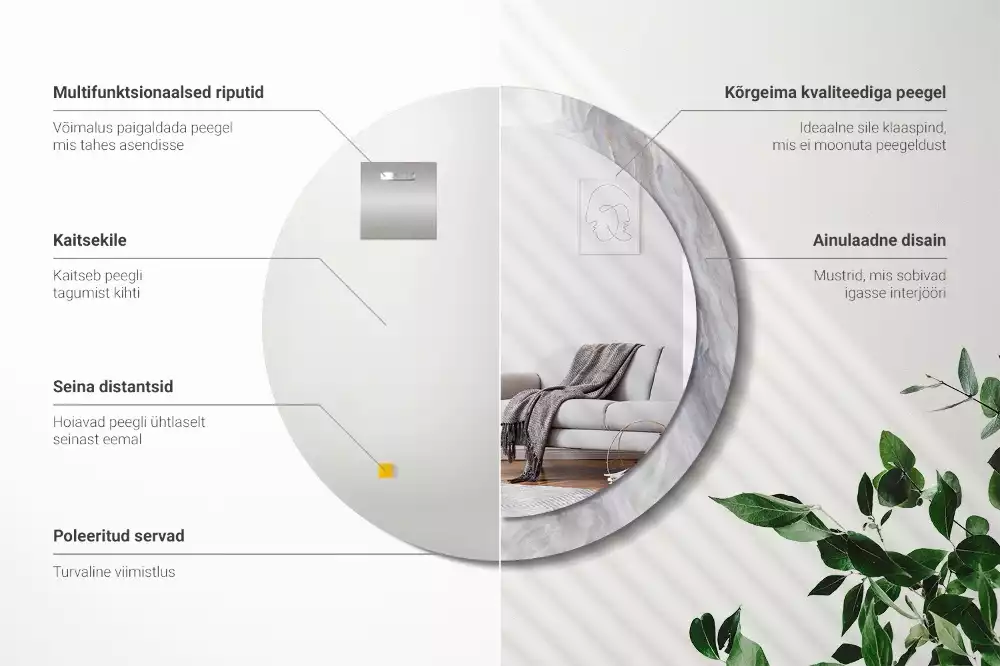 Kulaté dekorativní zrcadlo Abstraktní mramor