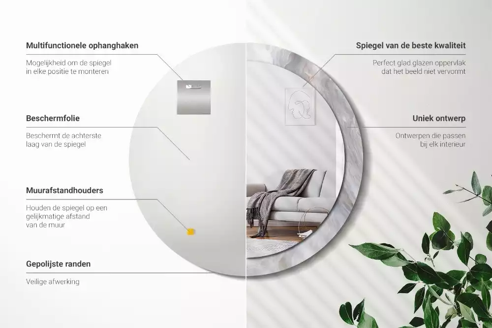 Kulaté dekorativní zrcadlo Abstraktní mramor