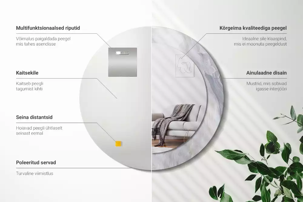 Kulaté dekorativní zrcadlo Abstraktní mramor